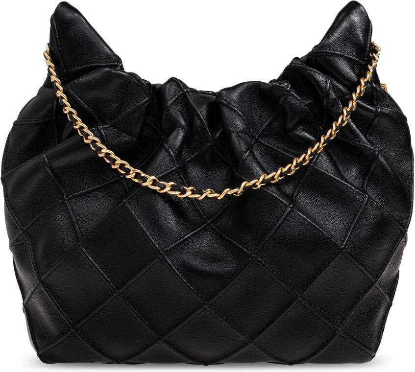 TORY BURCH Schoudertas van generfd leer met dubbel T-motief Black Dames - Foto 2