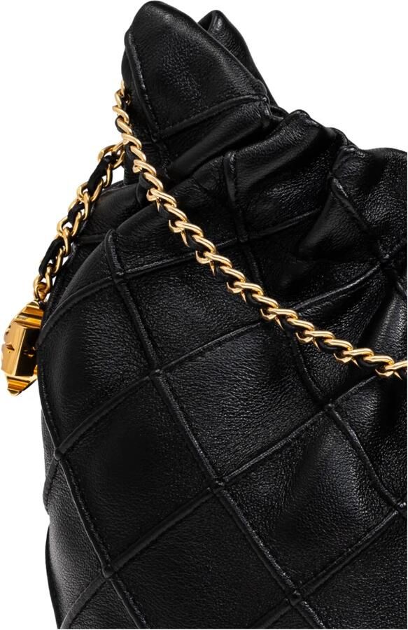 TORY BURCH Schoudertas van generfd leer met dubbel T-motief Black Dames - Foto 8