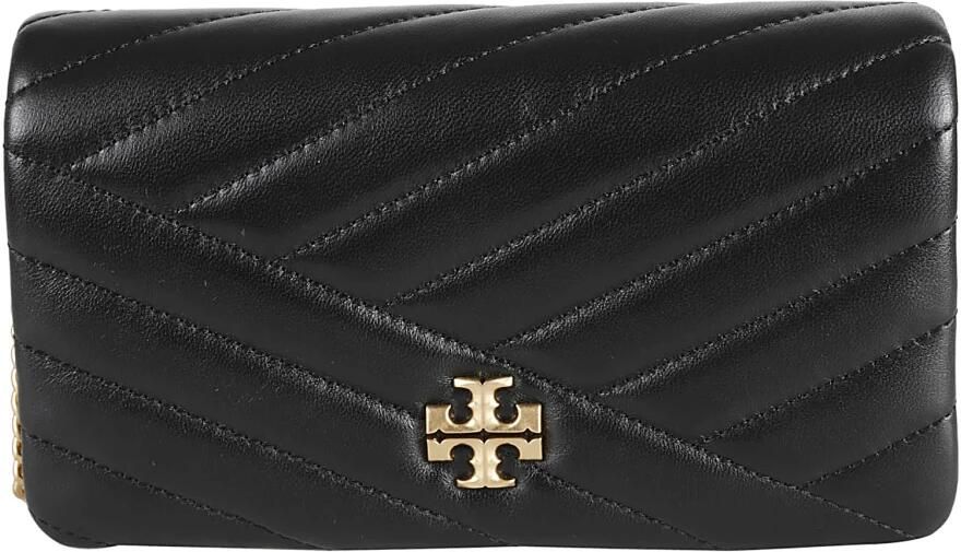 TORY BURCH Zwarte Chevron Gestikte Portemonnee met Ketting Black Dames - Foto 10