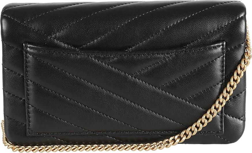TORY BURCH Zwarte Chevron Gestikte Portemonnee met Ketting Black Dames - Foto 8