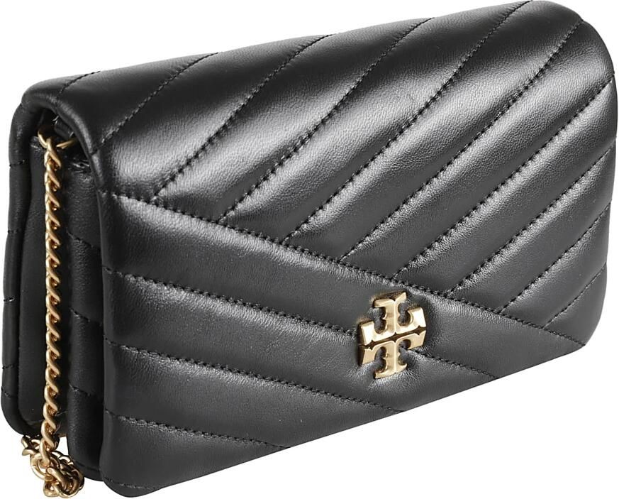 TORY BURCH Zwarte Chevron Gestikte Portemonnee met Ketting Black Dames - Foto 3
