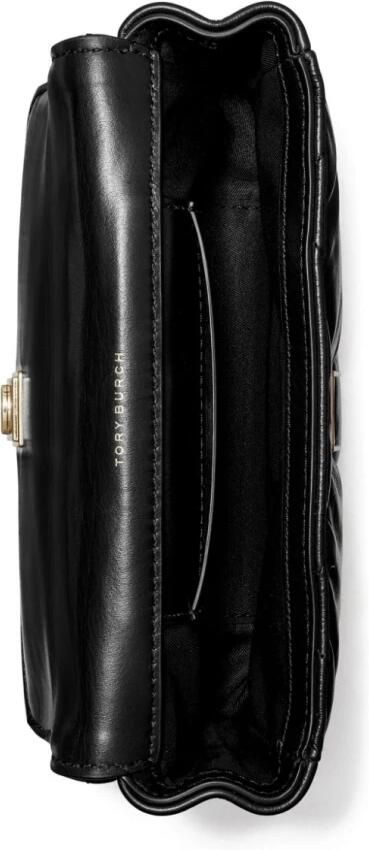 TORY BURCH Gewatteerde leren mini tas met metalen logo Black Dames - Foto 3
