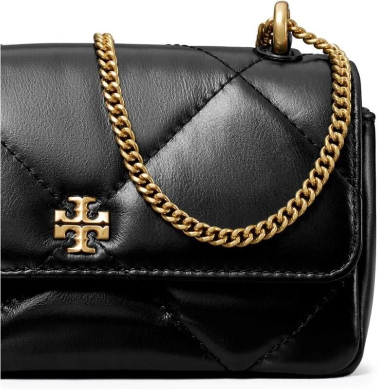TORY BURCH Gewatteerde leren mini tas met metalen logo Black Dames - Foto 6