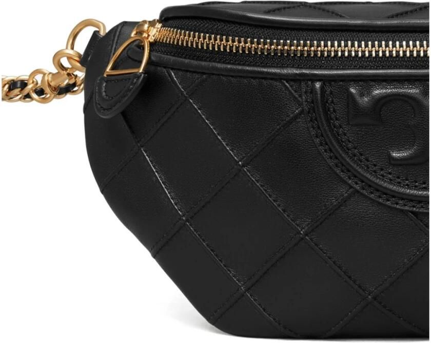 TORY BURCH Zwarte leren heuptas met diamantpatroon Black Dames - Foto 4