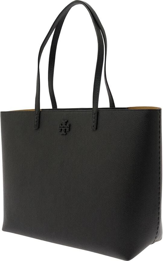TORY BURCH Totes Mcgraw' Black Tote Bag Wit Double T Detail In Grai in zwart - Foto 6