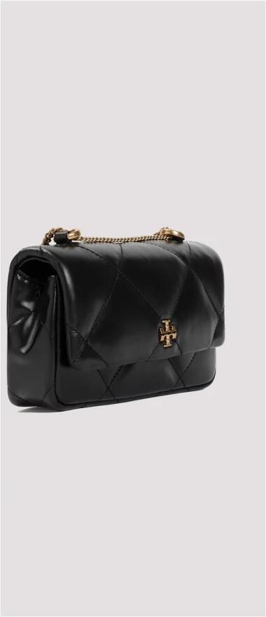 TORY BURCH Gewatteerde leren mini tas met metalen logo Black Dames - Foto 14