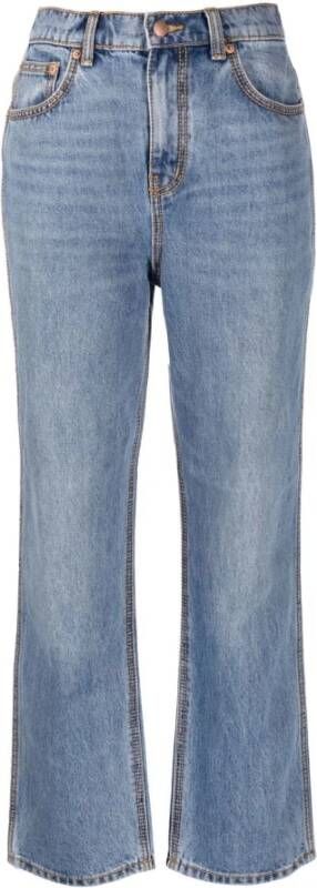 TORY BURCH Wijde jeans met vintage wassing Blauw Dames
