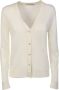 TORY BURCH Witte V-Hals Cardigan voor Dames White Dames - Thumbnail 1