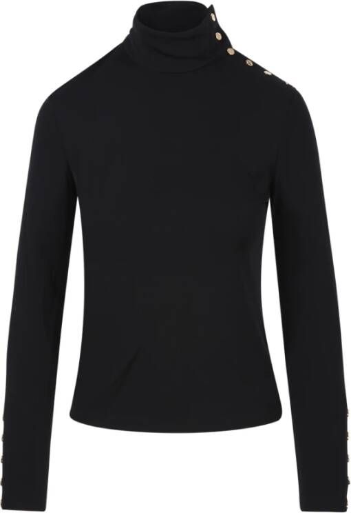 TORY BURCH Zwarte Jersey Turtleneck Sweaters Black Dames