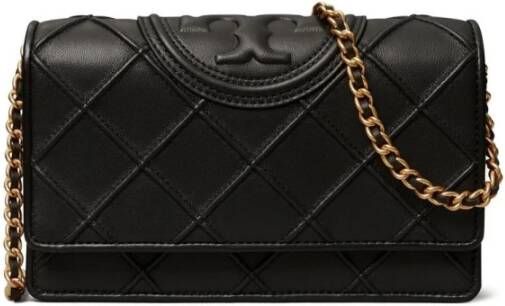 TORY BURCH Zwarte Fleming Tas met Goudkleurige Hardware Zwart Dames