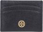 TORY BURCH Zwarte Robinson Kaarthouder Stijlvol en Compact Portemonnee Black Dames - Thumbnail 1