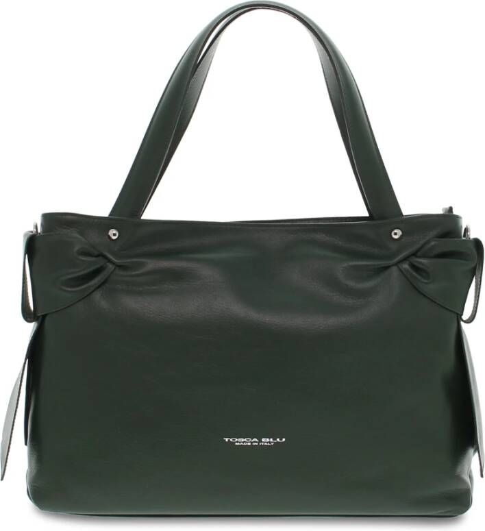 Tosca Blu Groene Leren Tote Tas met Sieraccessoire Groen Dames