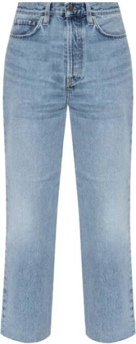 TotêMe Hoge taille cropped jeans Blauw Dames