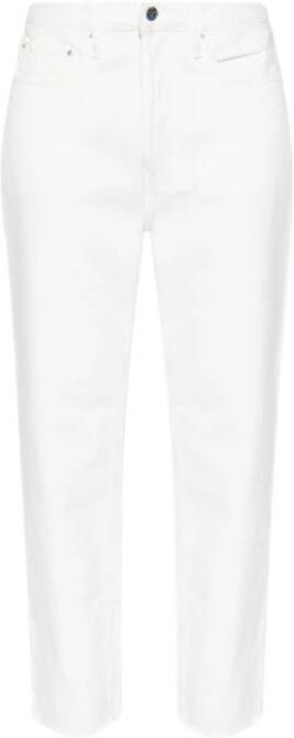 TotêMe Hoge taille cropped jeans White Dames
