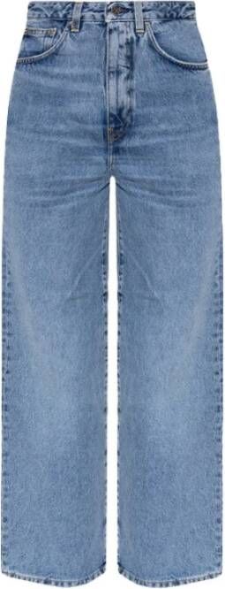 TotêMe Biologisch Katoen Cropped Flare Jeans Blue Dames