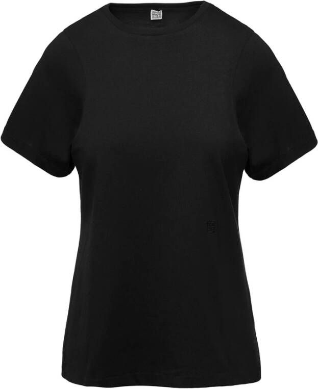 TotêMe Zwart Crew Neck T-shirt met Flare Mouwen Black Dames