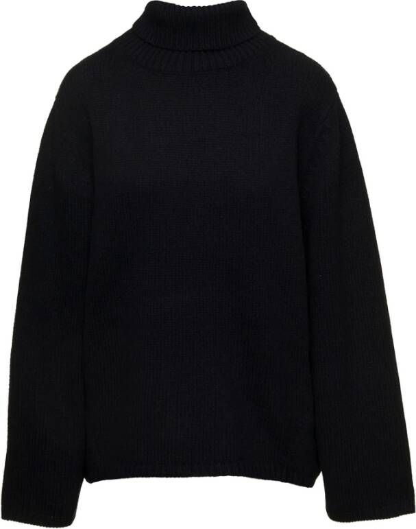 TotêMe Zwarte Wollen Turtleneck Sweater Black Dames