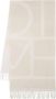 TotêMe Monogram Jacquard Wollen Sjaal met Franje Beige Dames - Thumbnail 1