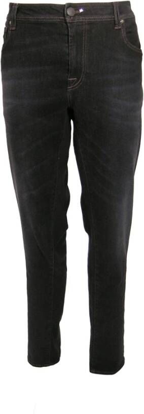 Tramarossa Leonardo Slim Donkere Wassing Denim Jeans Black Heren