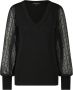 Tramontana pullover V-Neck Fancy Sleeves Q08-09-601 9000 Zwart Dames - Thumbnail 2