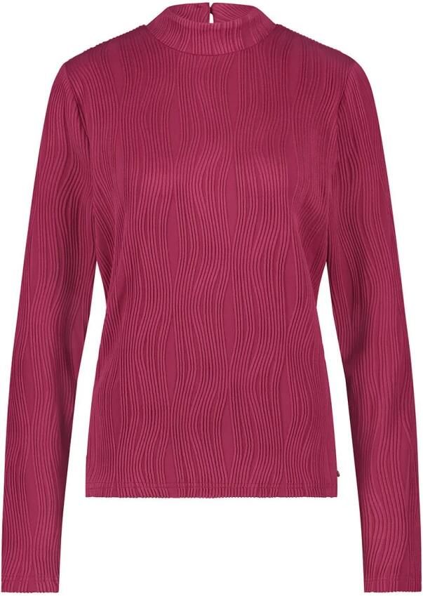 Tramontana Fancy Structuur Mock Neck Top Pink Dames