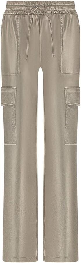 Tramontana coated regular fit broek Trousers Gold Cargo Pockets goud