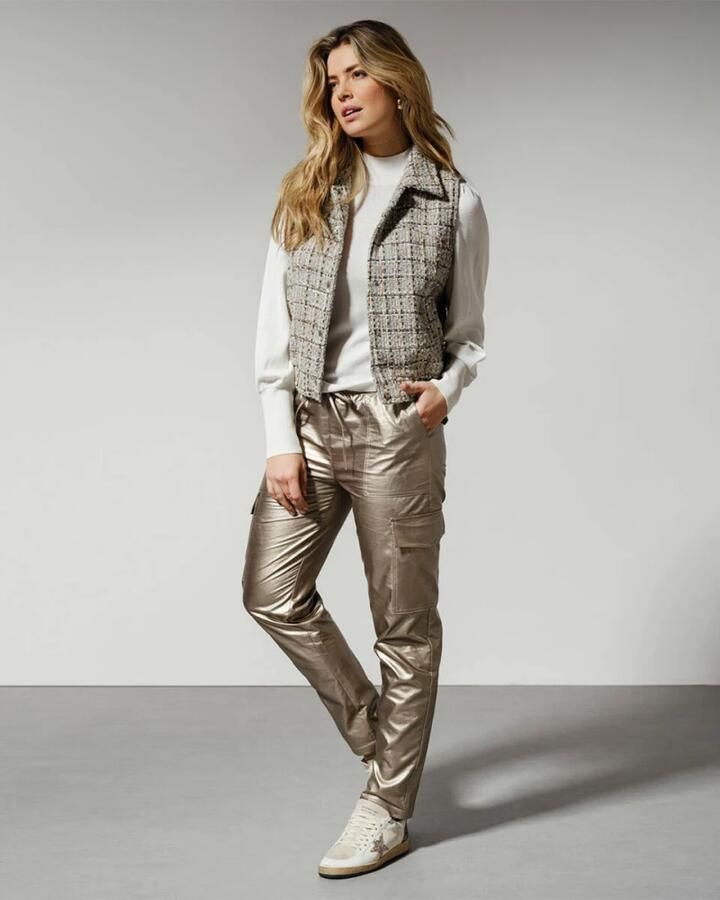 Tramontana coated regular fit broek Trousers Gold Cargo Pockets goud - Foto 2