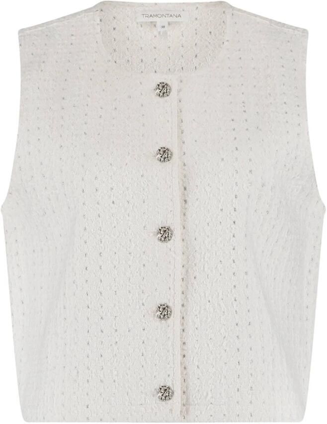 Tramontana Lurex Denim Vest Beige Dames