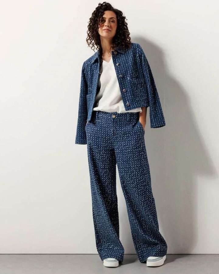 Tramontana Paillet Denim Broek Blue Dames - Foto 4