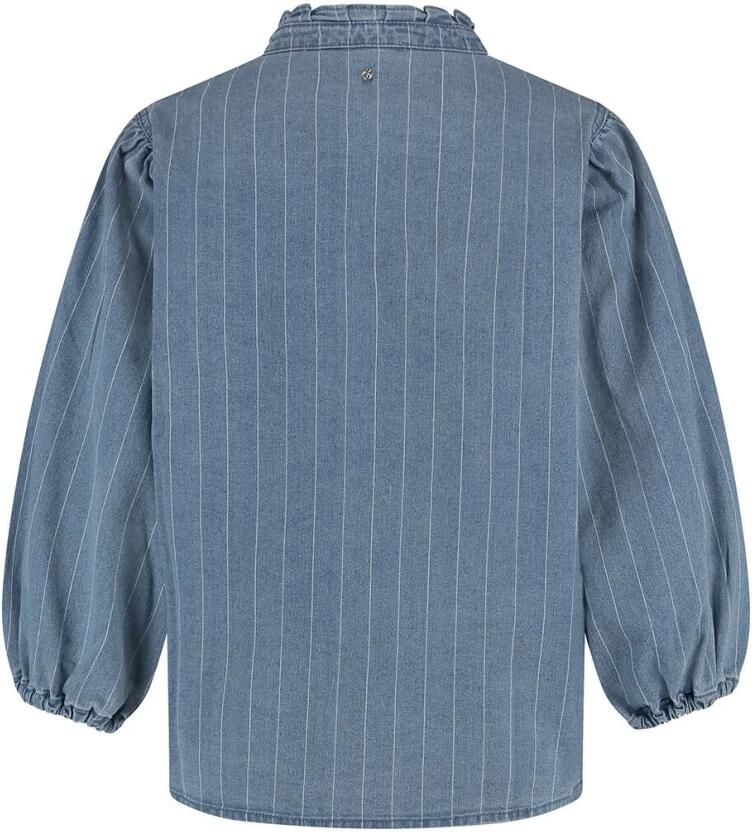 Tramontana Pinstripe Denim Blouse Lange Mouw Blue Dames - Foto 2