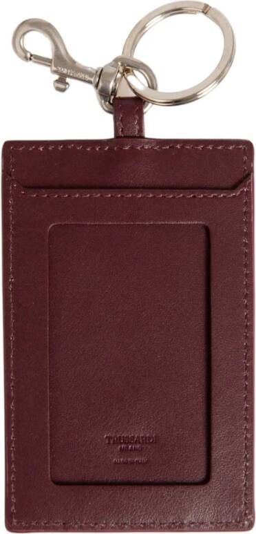 Trussardi Leren sleutelhanger met gehamerd detail Brown Heren