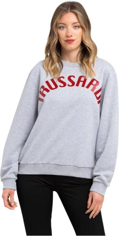 Trussardi Grijze Oversized Katoenen Sweatshirt Gray Dames