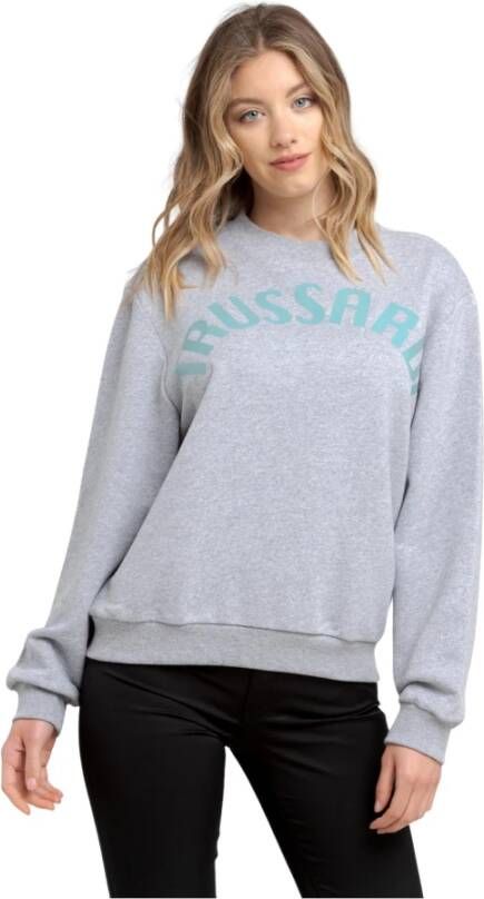 Trussardi Grijze Katoenen Oversized Sweatshirt Gray Dames