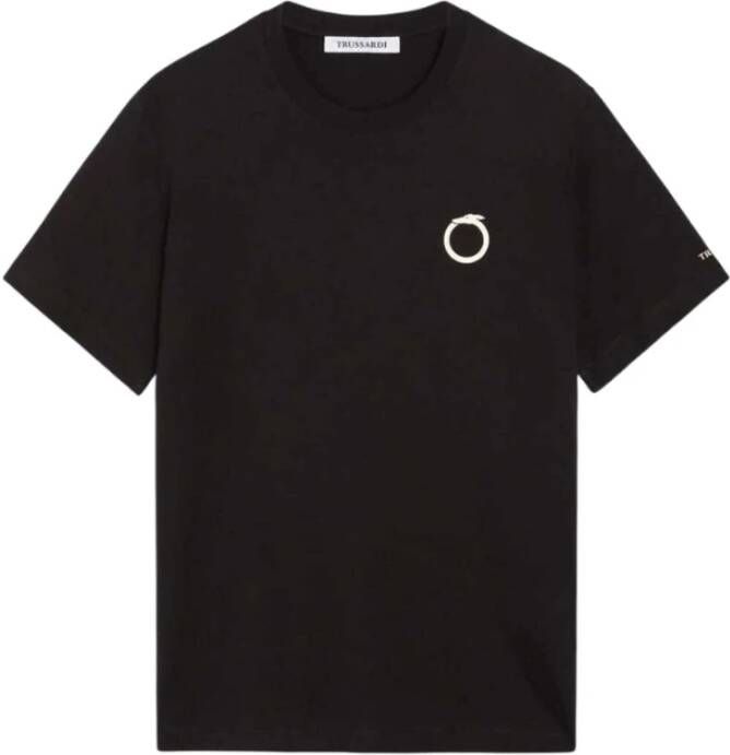 Trussardi Klein Greyhound Print Katoenen T-Shirt Zwart Heren