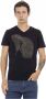 Trussardi Stijlvolle V-Hals T-Shirt met Voorkant Print Zwart Heren - Thumbnail 1