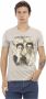 Trussardi Beige V-hals T-shirt met Frontprint Beige Heren - Thumbnail 1