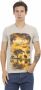 Trussardi Elegant V-hals T-shirt met Frontprint Beige Heren - Thumbnail 1