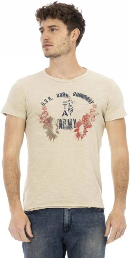 Trussardi Slanke Rode Ronde Hals Tee met Voorprint Red Heren