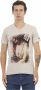 Trussardi Katoenen Heren V-Hals T-Shirt met Front Print Beige Heren - Thumbnail 1