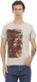 Trussardi Chic Beige V-Hals Tee met Front Print Beige Heren - Thumbnail 1