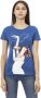 Trussardi Blauw Katoenen T-shirt met Korte Mouwen en Voorkant Print Blue Dames - Thumbnail 3