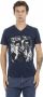 Trussardi Korte Mouw V-hals T-shirt Voorprint Blue Heren - Thumbnail 1