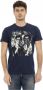 Trussardi Stijlvol Blauw Bedrukt T-shirt met Korte Mouwen Blue Heren - Thumbnail 1