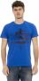 Trussardi Elegant Blauw T-shirt met Korte Mouwen en Frontprint Blue Heren - Thumbnail 1