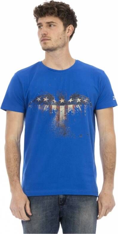 Trussardi Stijlvol Blauw Kortemouw T-shirt Blue Heren
