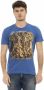 Trussardi Blauw Frontprint T-shirt Casual Elegantie Blue Heren - Thumbnail 1