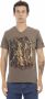 Trussardi Stijlvol V-hals T-shirt met Frontprint Brown Heren - Thumbnail 1