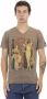 Trussardi Stijlvolle V-hals T-shirt met Front Print Brown Heren - Thumbnail 1