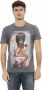 Trussardi Action Grijs Katoenen T-Shirt met Voorkant Print Gray Heren - Thumbnail 3