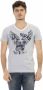 Trussardi Grijze V-Hals T-Shirt met Front Print voor Heren Gray Heren - Thumbnail 1